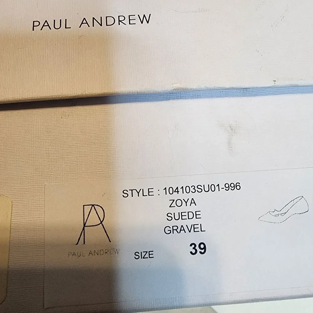 Paul Andrew Zoya Suede Flats in Gravel - Size 9 - Box, Dust Bag, Care Card - Picture 6 of 6